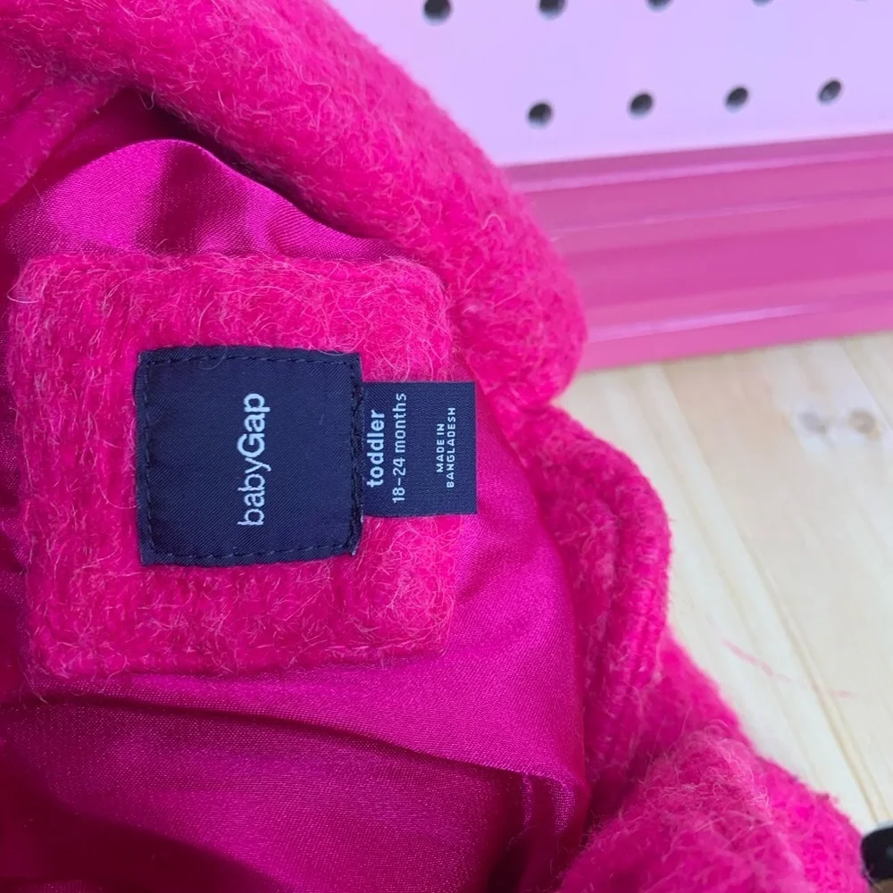 Gap Hot Pink Pea Coat. Size 12-18 Months. Great Condition. Gold Buttons